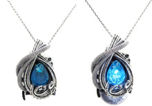 Load image into Gallery viewer, Custom Color Steampunk Resin Gem LED Pendant in Sterling Silver