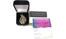 Load image into Gallery viewer, Bumblebee Jasper Pendant Necklace, Wire-Wrapped in Sterling Silver with Labradorite