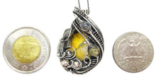 Load image into Gallery viewer, Bumblebee Jasper Pendant Necklace, Wire-Wrapped in Sterling Silver with Labradorite