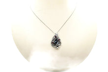 Load image into Gallery viewer, Cultured Black Freshwater Pearl Pendant with Rhodolite Garnet, Sterling silver Wire Wrap