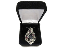 Load image into Gallery viewer, Cultured Black Freshwater Pearl Pendant with Rhodolite Garnet, Sterling silver Wire Wrap