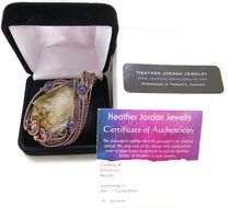 Load image into Gallery viewer, Citrine Crystal Wire Wrapped Pendant Necklace with Amethyst in Bronze