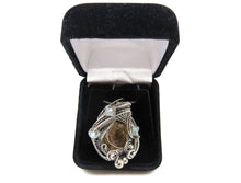 Load image into Gallery viewer, Calcite Wire-Wrapped Pendant in Sterling Silver with Blue Topaz