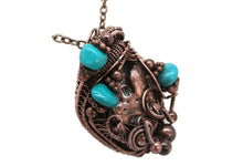 Load image into Gallery viewer, Copper Nugget Pendant Necklace, Wire-Wrapped in Copper with Turquoise