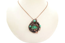 Load image into Gallery viewer, Chrysoprase Wire-Wrapped Pendant in Bronze
