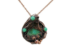 Load image into Gallery viewer, Chrysoprase Wire-Wrapped Pendant in Bronze