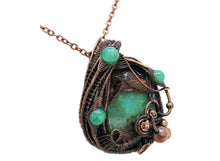 Load image into Gallery viewer, Chrysoprase Wire-Wrapped Pendant in Bronze
