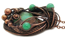 Load image into Gallery viewer, Chrysoprase Wire-Wrapped Pendant in Bronze