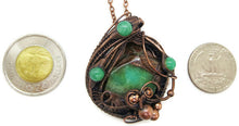 Load image into Gallery viewer, Chrysoprase Wire-Wrapped Pendant in Bronze