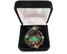 Load image into Gallery viewer, Chrysoprase Wire-Wrapped Pendant in Bronze
