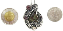Load image into Gallery viewer, Dragon Blood Jasper Pendant with Garnet, Wire-Wrapped in Sterling Silver