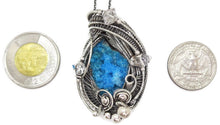 Load image into Gallery viewer, Gibbsite Druzy Pendant, Wire-Wrapped in Sterling Silver with Herkimer Diamonds