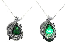 Load image into Gallery viewer, Custom Color Steampunk Resin Gem LED Pendant in Sterling Silver
