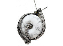 Load image into Gallery viewer, Howlite Woven Donut Pendant  with Labradorite and Moonstone- Sterling Silver Wire-Wrapped Necklace Jewelry