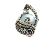 Load image into Gallery viewer, Handcrafted Amazonite Mini-Woven Donut Pendant with Rainbow Moonstone Accent - Sterling Silver Necklace