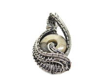 Load image into Gallery viewer, Handcrafted Agate Mini-Woven Donut Pendant with Labradorite Accent - Sterling Silver Necklace