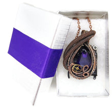 Load image into Gallery viewer, Custom Color Steampunk Resin Gem LED Pendant in Bronze