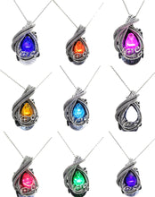 Load image into Gallery viewer, Custom Color Steampunk Resin Gem LED Pendant in Sterling Silver