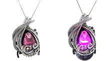 Load image into Gallery viewer, Custom Color Steampunk Resin Gem LED Pendant in Sterling Silver