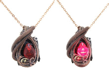 Load image into Gallery viewer, Custom Color Steampunk Resin Gem LED Pendant in Bronze