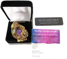 Load image into Gallery viewer, Color-Changing "Mood" Steampunk Pendant in Brass with UV-Reactive Glass