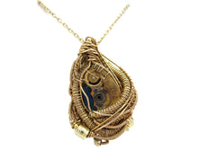 Load image into Gallery viewer, Color-Changing "Mood" Steampunk Pendant in Brass with UV-Reactive Glass