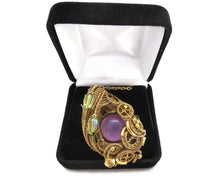 Load image into Gallery viewer, Color-Changing "Mood" Steampunk Pendant in Brass with UV-Reactive Glass