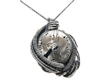 Load image into Gallery viewer, Color-Changing "Mood" Steampunk Pendant in Sterling Silver with UV-Reactive Glass