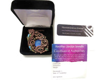 Load image into Gallery viewer, Color-Changing "Mood" Steampunk Pendant in Bronze with UV-Reactive Glass