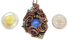 Load image into Gallery viewer, Color-Changing "Mood" Steampunk Pendant in Bronze with UV-Reactive Glass