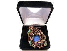 Load image into Gallery viewer, Color-Changing "Mood" Steampunk Pendant in Bronze with UV-Reactive Glass