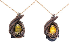 Load image into Gallery viewer, Custom Color Steampunk Resin Gem LED Pendant in Bronze