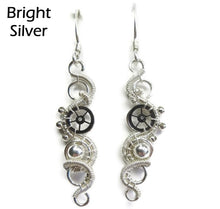 Load image into Gallery viewer, Sterling Silver Woven Steampunk Earrings - Heather Jordan Jewelry