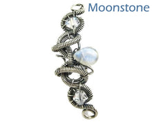 Load image into Gallery viewer, Custom Gemstone & Oxidized Sterling Silver Ear Cuff; "Coiled-Coil Teardrop" Model - Heather Jordan Jewelry