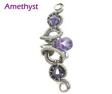 Load image into Gallery viewer, Custom Gemstone & Oxidized Sterling Silver Ear Cuff; "Coiled-Coil Teardrop" Model - Heather Jordan Jewelry