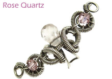 Load image into Gallery viewer, Custom Gemstone & Oxidized Sterling Silver Ear Cuff; "Coiled-Coil Teardrop" Model - Heather Jordan Jewelry