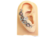 Load image into Gallery viewer, Custom Gemstone & Oxidized Sterling Silver Ear Cuff; "Coiled-Coil Teardrop" Model - Heather Jordan Jewelry