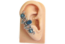 Load image into Gallery viewer, Custom Gemstone & Oxidized Sterling Silver Ear Cuff; "Coiled-Coil Teardrop" Model - Heather Jordan Jewelry