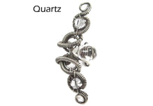 Load image into Gallery viewer, Custom Gemstone & Oxidized Sterling Silver Ear Cuff; "Coiled-Coil Teardrop" Model - Heather Jordan Jewelry