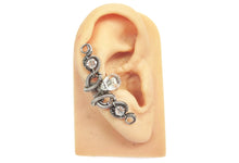 Load image into Gallery viewer, Custom Gemstone & Oxidized Sterling Silver Ear Cuff; "Coiled-Coil Teardrop" Model - Heather Jordan Jewelry