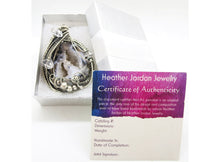 Load image into Gallery viewer, Agate Double-Geode Pendant with Herkimer Diamonds in Sterling Silver