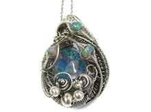 Load image into Gallery viewer, Ethiopian Blue Opal Mosaic Pendant with Blue Ethiopian Opals