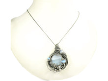 Load image into Gallery viewer, Blue Agate & Rainbow Moonstone Pendant