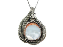 Load image into Gallery viewer, Blue Agate & Rainbow Moonstone Pendant