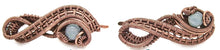 Load image into Gallery viewer, Woven Copper and Custom Gemstone Ear Pins; &quot;Ball Ribbon&quot; Model - Heather Jordan Jewelry