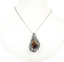 Load image into Gallery viewer, Brazilian Agate Wire-Wrapped Pendant in Sterling Silver with Citrine - Heather Jordan Jewelry
