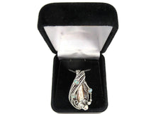 Load image into Gallery viewer, Cream Pearl Pendant with Ethiopian Opals, Wire-Wrapped in Sterling Silver