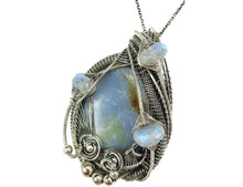 Load image into Gallery viewer, Blue Chalcedony & Rainbow Moonstone Pendant