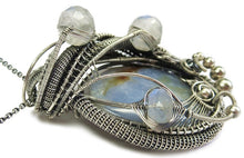 Load image into Gallery viewer, Blue Chalcedony & Rainbow Moonstone Pendant
