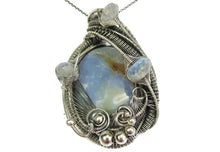 Load image into Gallery viewer, Blue Chalcedony & Rainbow Moonstone Pendant